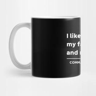 I like cooking my family and my pets. Commas Save Lives (White) Mug